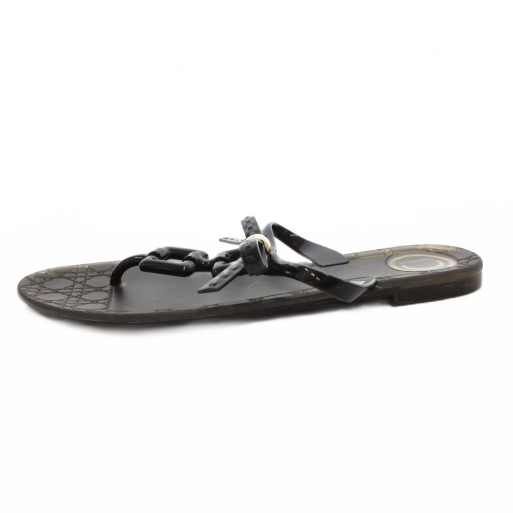 Dior Sandals D Logo Ribbon 36 Black — view 2