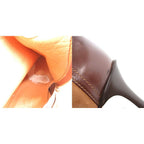 Hermes Long Boots Suede Contrast Leather Side Zip Camel YJ — view 9
