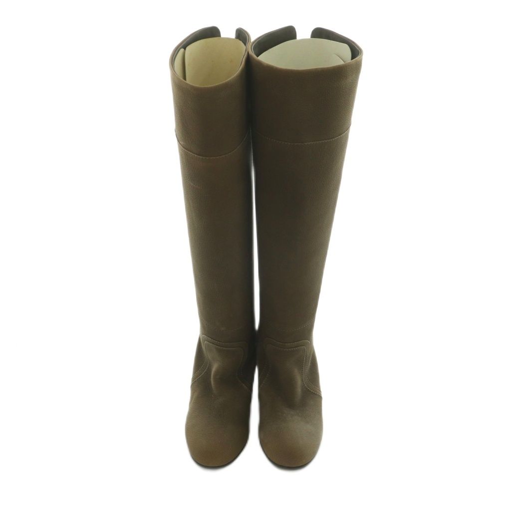 Chanel Long Boots Chunky Heel 35.5 Brown — view 4