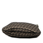 Fendi Zucchino Black Beige Canvas Leather Shoulder Bag — view 3