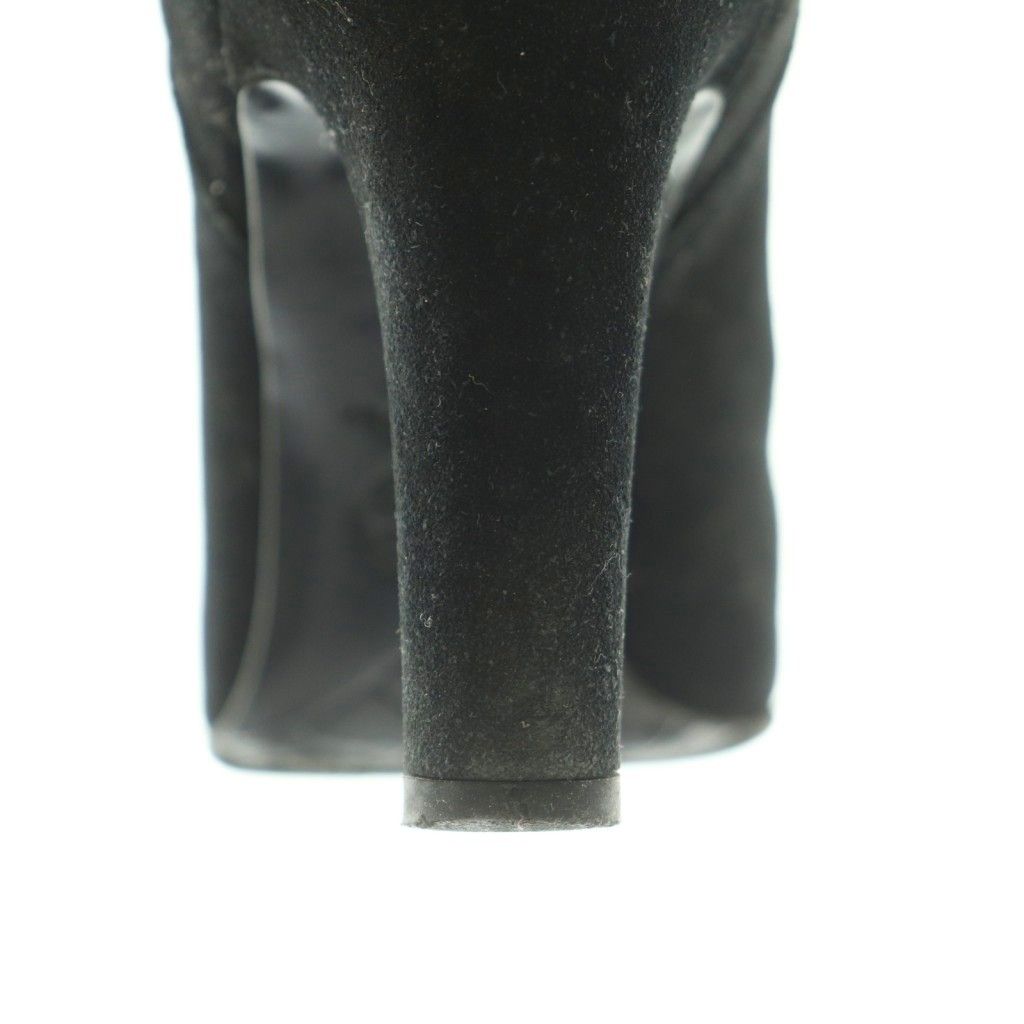 Chanel Bootie Suede Cap Toe CC Logo Side Gore 37C Black — view 8