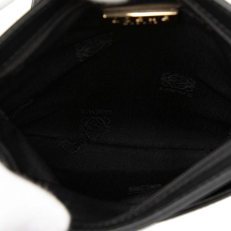 Loewe Anagram Crossbody Shoulder Bag Pochette Black Leather — view 4
