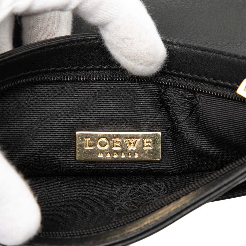 Loewe Anagram Crossbody Shoulder Bag Pochette Black Leather — view 5
