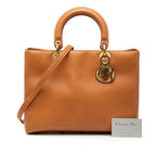Dior Large 2-Way Shoulder Bag Brown Leather — view 7