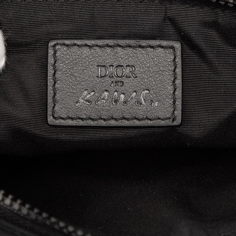 Dior Kaws Pouch Clutch Black Multicolor Nylon Leather — view 5