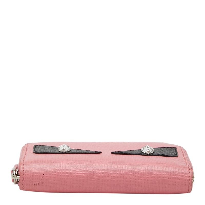 Fendi Monster Star Coin Purse Pink Black Leather — view 3