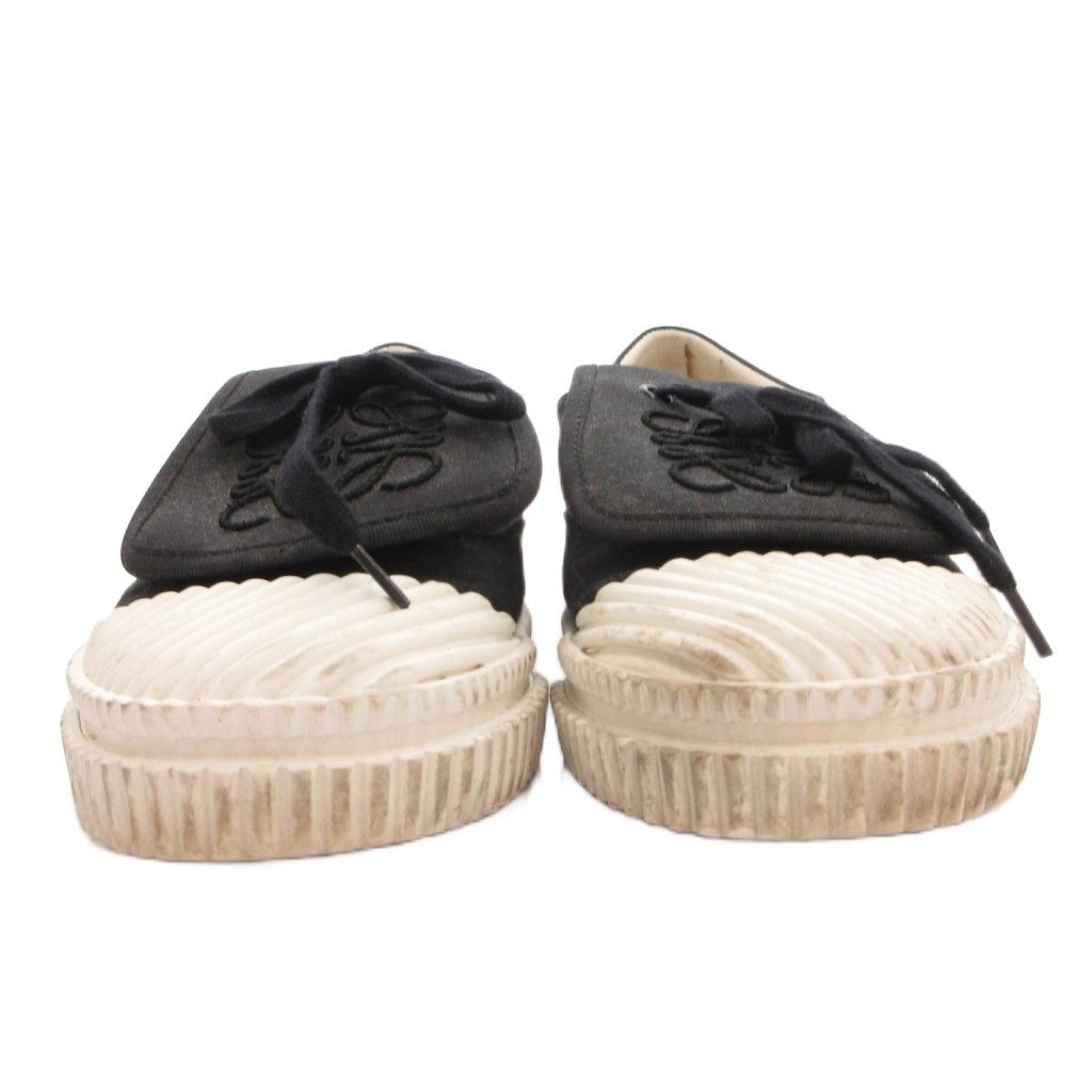 Loewe Anagram Flap Sneakers Shoes Low Cut Logo Embroidery Bicolor 37 White — view 4