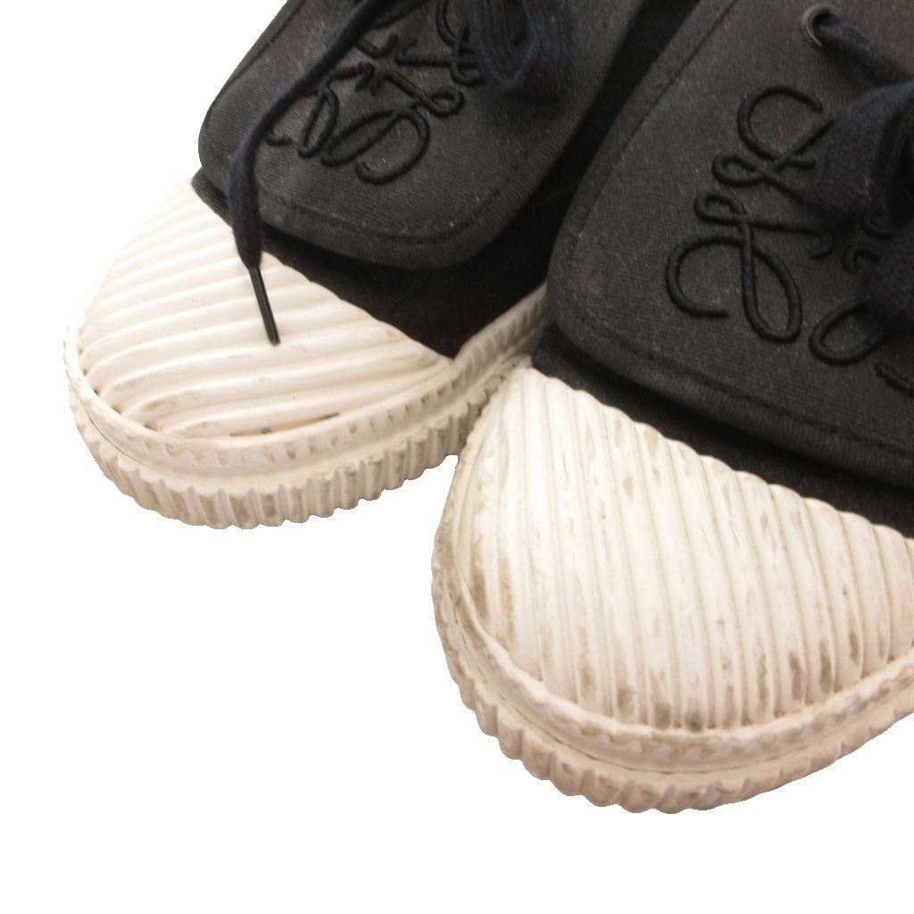 Loewe Anagram Flap Sneakers Shoes Low Cut Logo Embroidery Bicolor 37 White — view 3