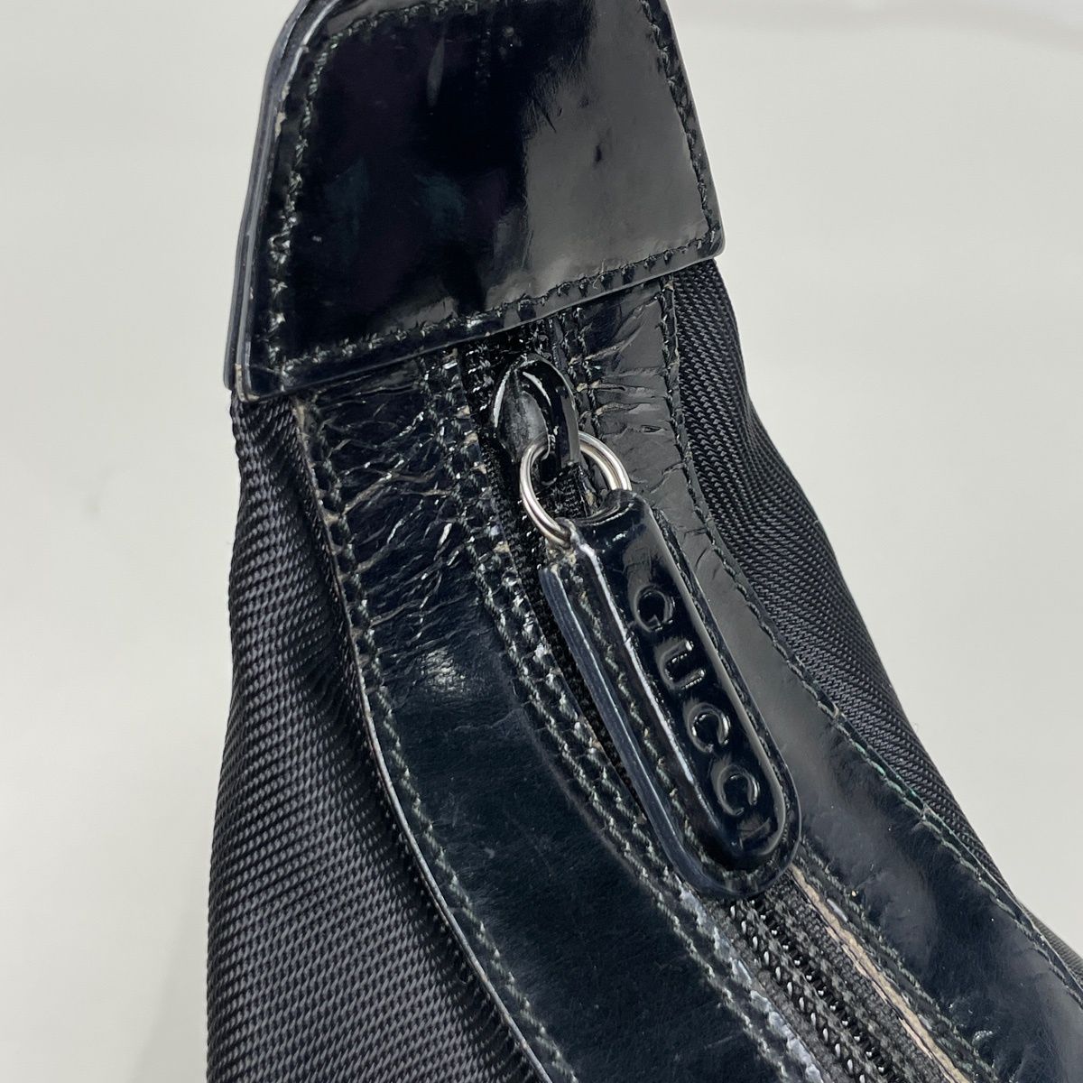 Gucci Bamboo Shoulder Bag Nylon Black — view 6