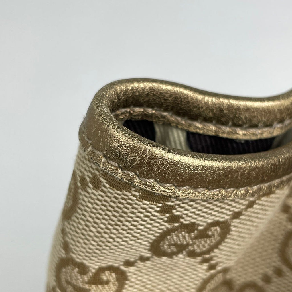 Gucci GG Pattern Tote Shoulder Bag Heart Charm Canvas Beige Gold — view 4