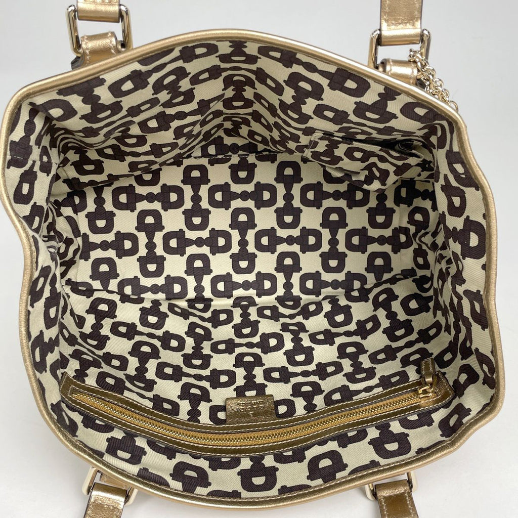 Gucci GG Pattern Tote Shoulder Bag Heart Charm Canvas Beige Gold — view 6