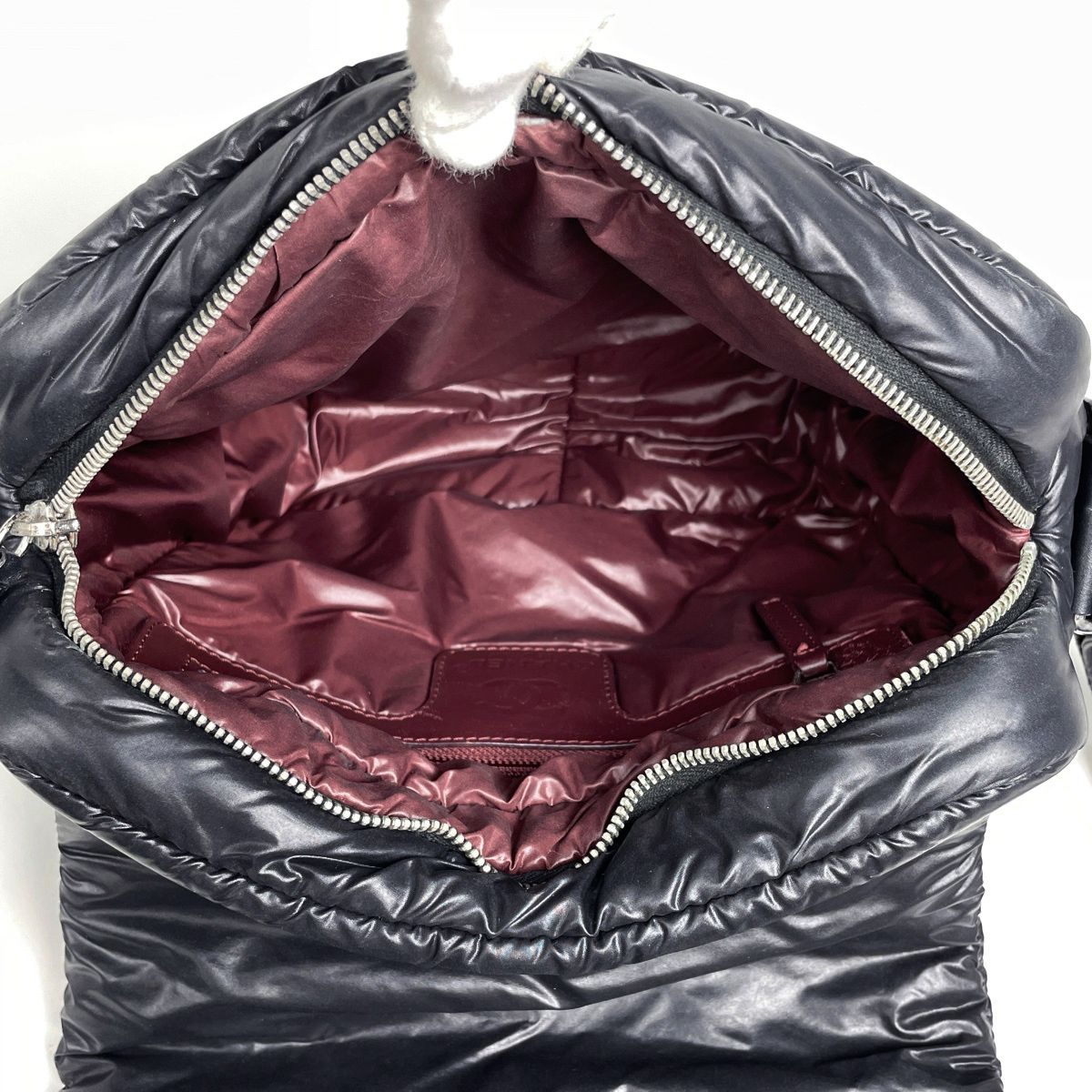 Chanel Coco Cocoon Shoulder Bag CC Logo Quilted Nylon Black — view 8