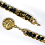 Chanel CC Logo Chain Belt 31 Rue Cambon Leather Gold — view 3