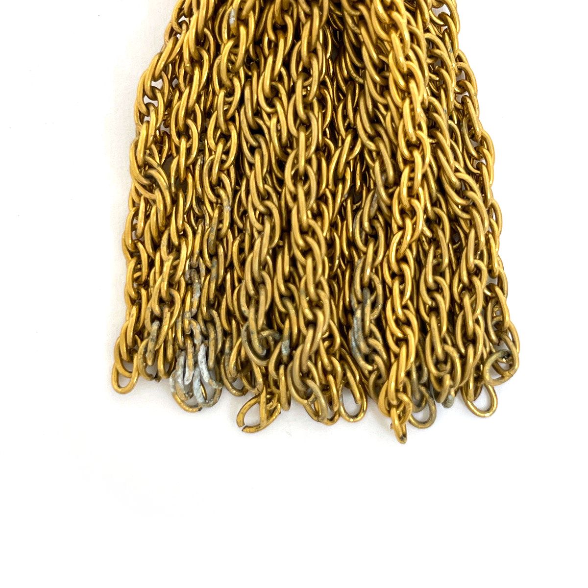 Chanel CC Logo Brooch Tassel Fringe Gold Plated — view 5