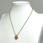 Dior Logo Rhinestone Necklace Gold Plated — view 4