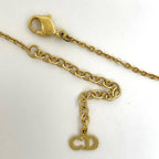 Dior Logo Rhinestone Necklace Gold Plated — view 3