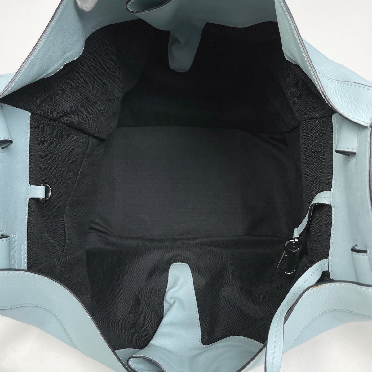 Loewe Hammock Anagram 2-Way Shoulder Bag Leather Light Blue — view 9