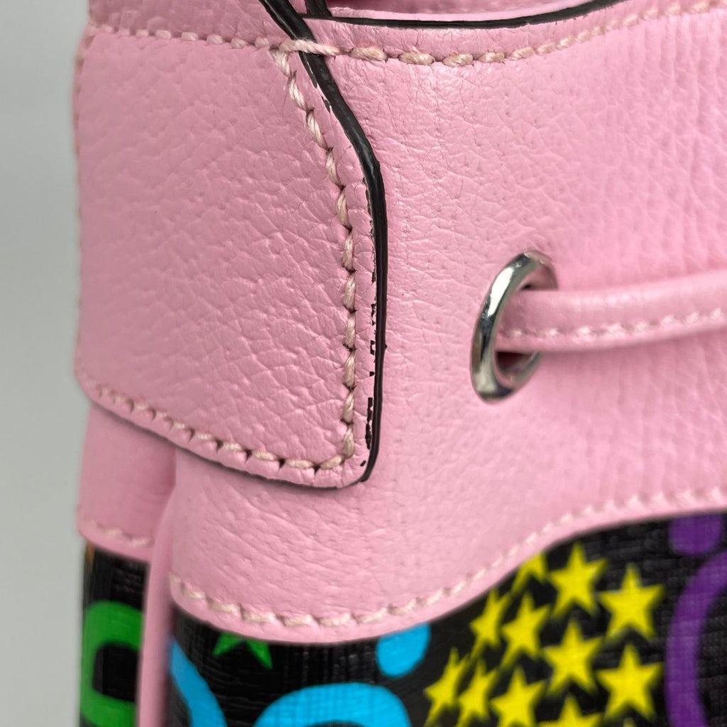 Gucci GG Psychedelic Shoulder Bag Star Drawstring Black Multicolor - Pink — view 5