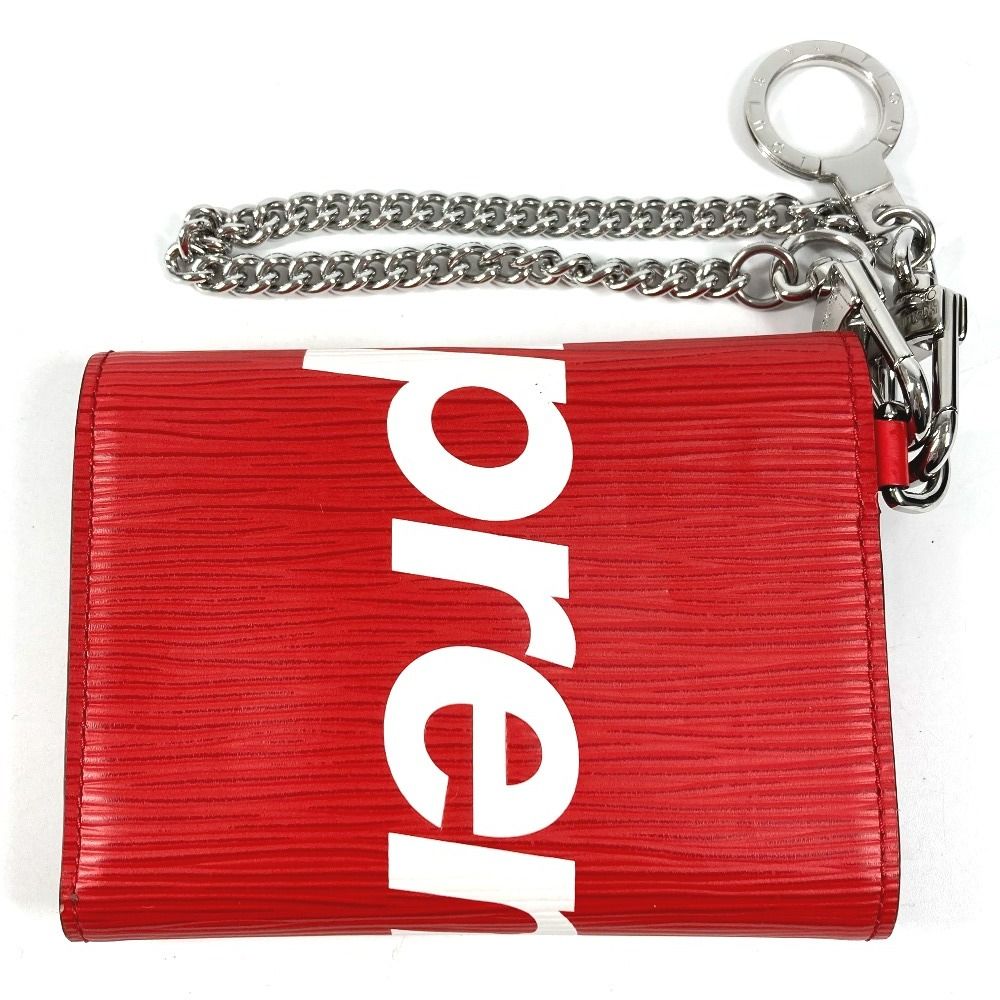 Louis Vuitton Trifold Wallet Supreme Collaboration Chcp Red White — view 2