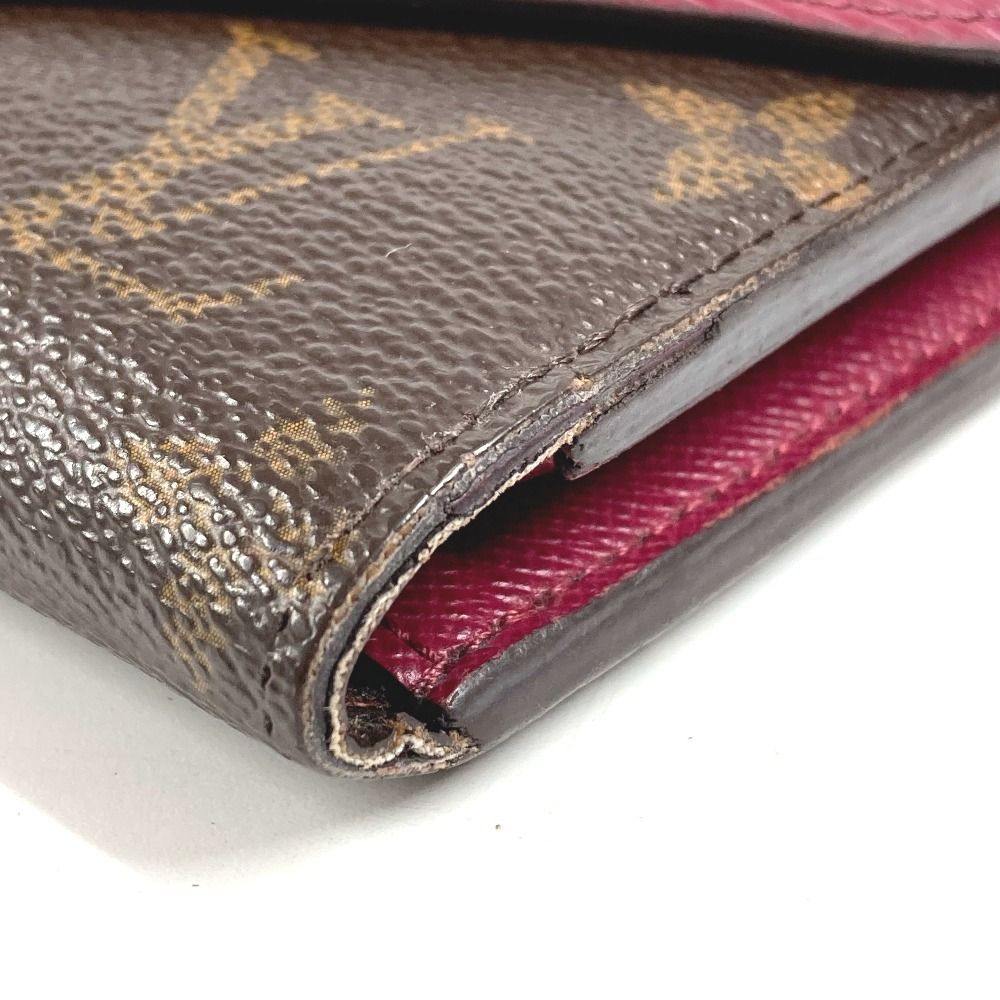 Louis Vuitton Trifold Wallet Portefeuille Mari Lou Monogram Canvas Fuchsia Pink Brown — view 6