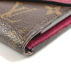 Louis Vuitton Trifold Wallet Portefeuille Mari Lou Monogram Canvas Fuchsia Pink Brown — view 6
