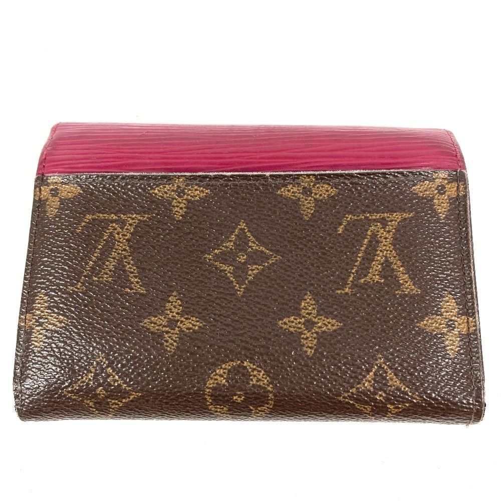 Louis Vuitton Trifold Wallet Portefeuille Mari Lou Monogram Canvas Fuchsia Pink Brown — view 2