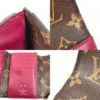 Louis Vuitton Trifold Wallet Portefeuille Mari Lou Monogram Canvas Fuchsia Pink Brown — view 9