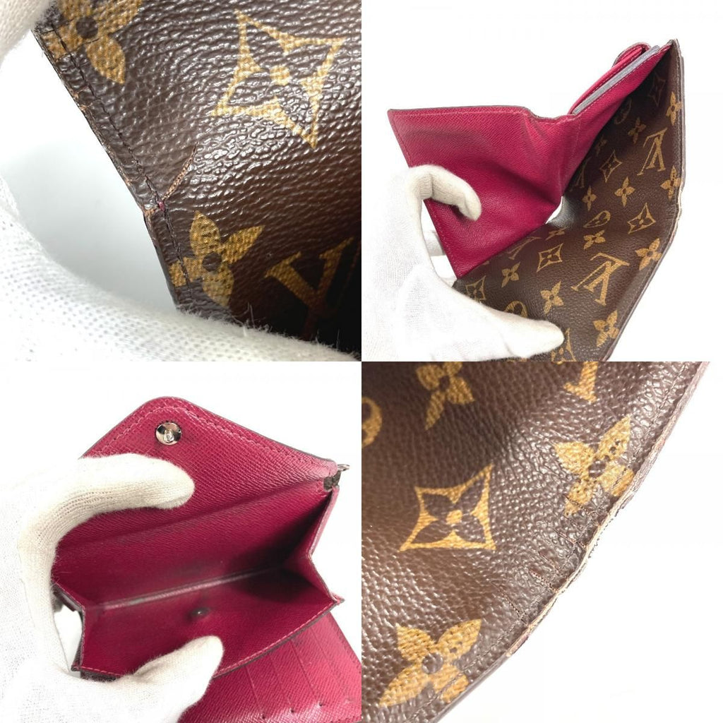 Louis Vuitton Trifold Wallet Portefeuille Mari Lou Monogram Canvas Fuchsia Pink Brown — view 8