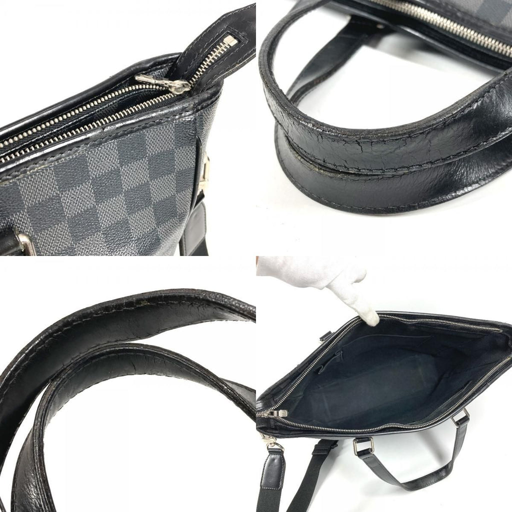 Louis Vuitton Shoulder Bag Tadao Damier Graphite Canvas Black — view 8