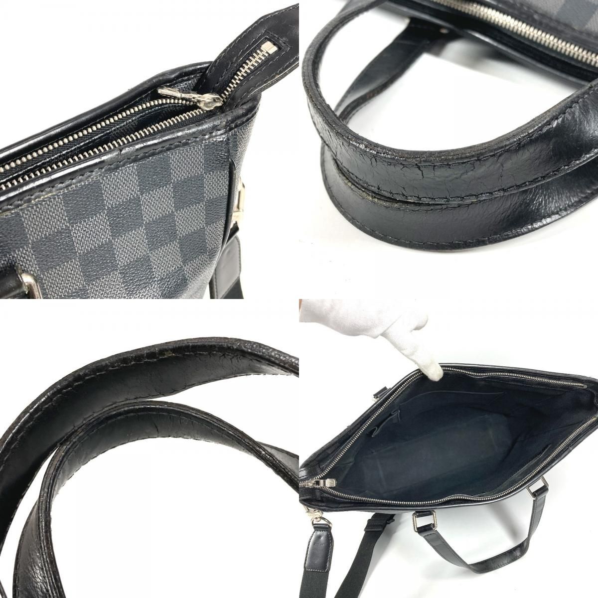 Louis Vuitton Shoulder Bag Tadao Damier Graphite Canvas Black — view 8