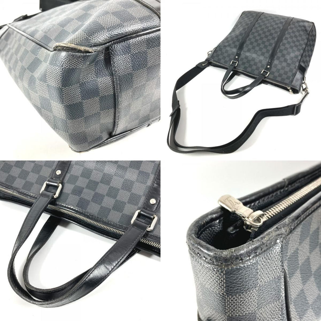 Louis Vuitton Shoulder Bag Tadao Damier Graphite Canvas Black — view 7