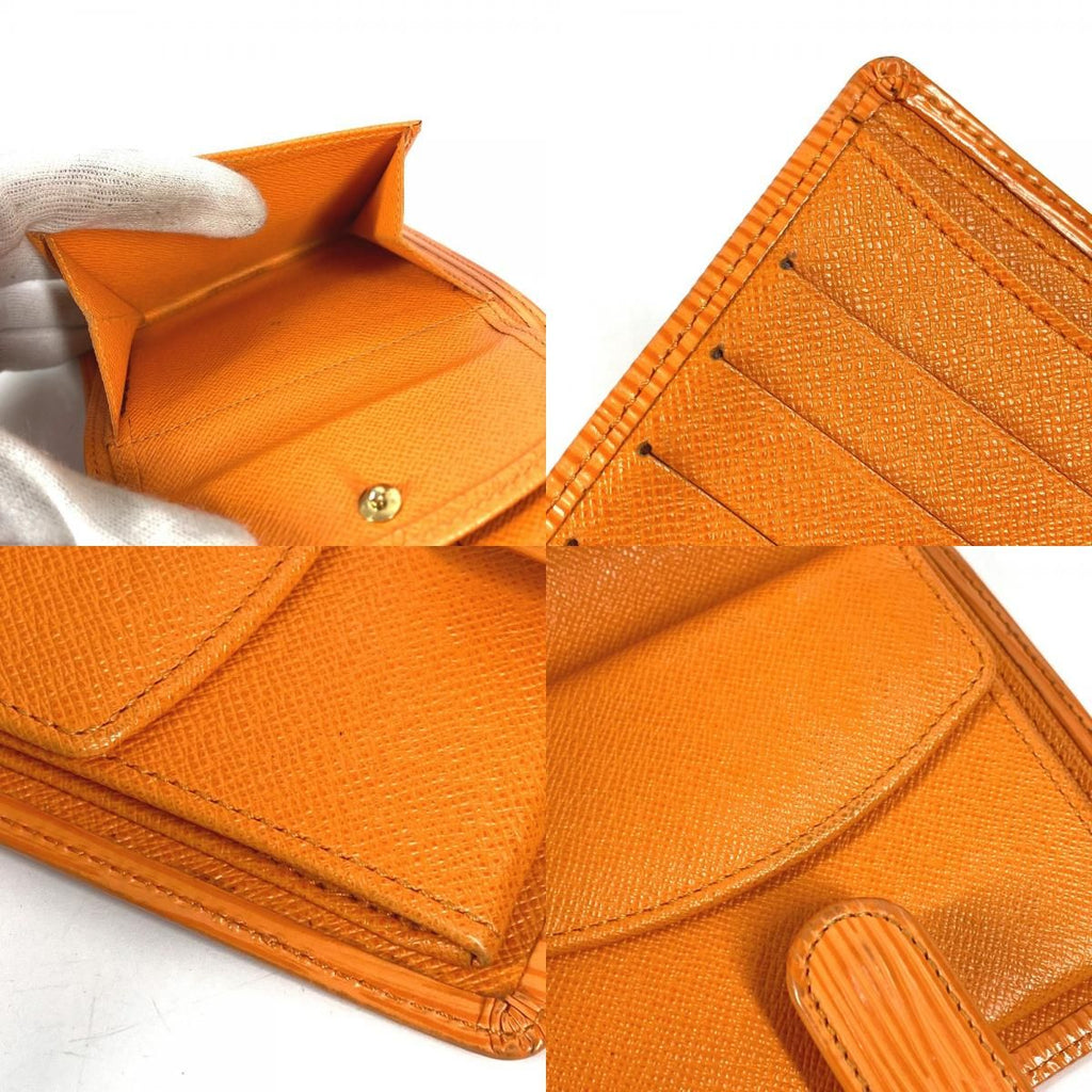 Louis Vuitton Bifold Wallet Porte Billets Compact Epi Leather Mandarin Orange — view 9