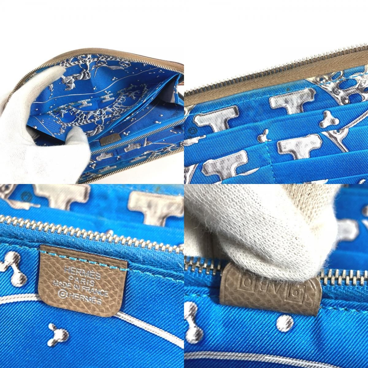 Hermes Wallet Azap Long Silk in Etoupe Gray — view 9