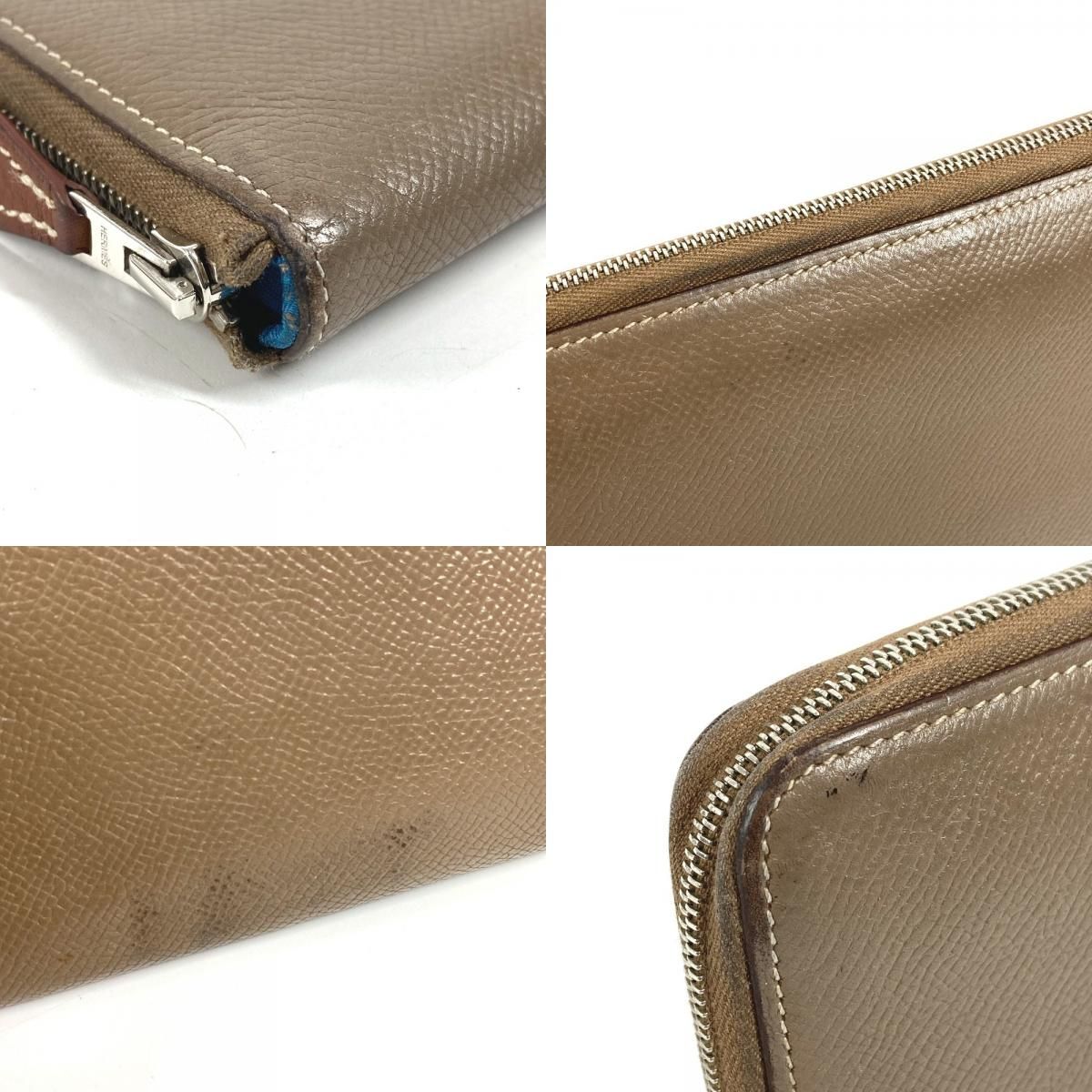 Hermes Wallet Azap Long Silk in Etoupe Gray — view 7