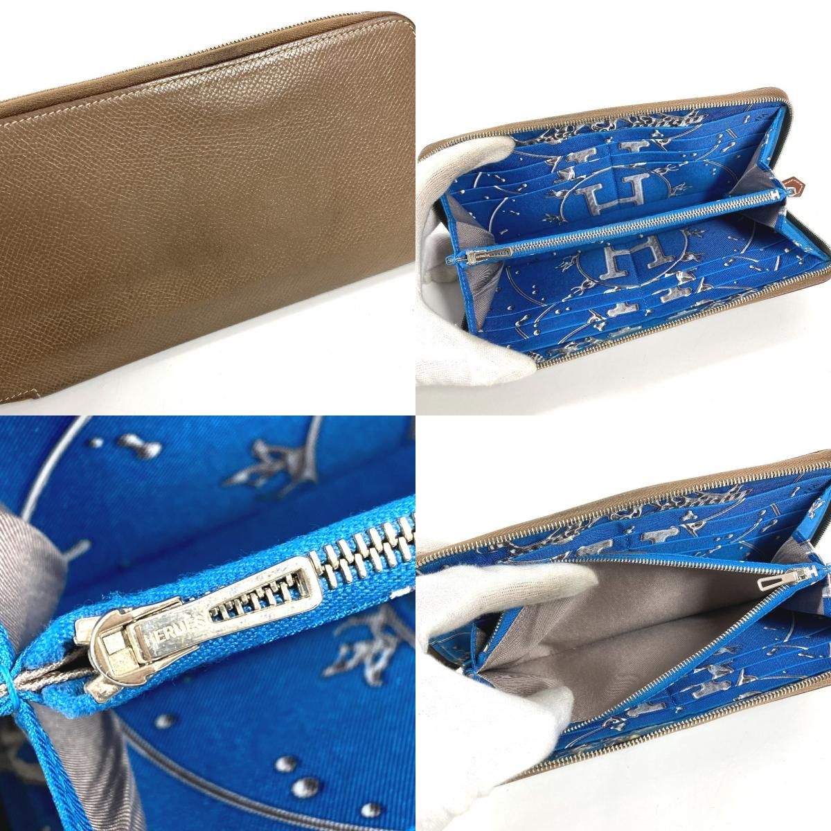 Hermes Wallet Azap Long Silk in Etoupe Gray — view 8