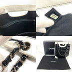 Chanel Shoulder Bag Logo Choco Bar Enamel Leather Black — view 9