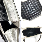 Chanel Shoulder Bag Logo Choco Bar Enamel Leather Black — view 8
