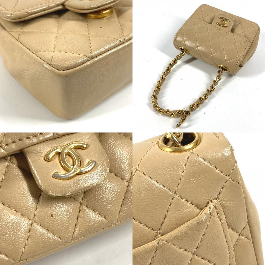 Chanel Handbag Mini Quilted Lambskin Beige — view 7