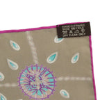 Hermes Carre 90 Hidden Treasure Tresors Retrouves Silk Cream Scarf Gray Purple — view 4