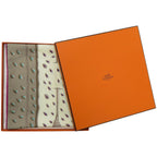 Hermes Carre 90 Hidden Treasure Tresors Retrouves Silk Cream Scarf Gray Purple — view 2