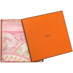 Hermes Carre 90 Parures Oceanes Sea Silk Pink Scarf White — view 2