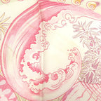 Hermes Carre 90 Parures Oceanes Sea Silk Pink Scarf White — view 6