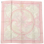 Hermes Carre 90 Parures Oceanes Sea Silk Pink Scarf White — view 3