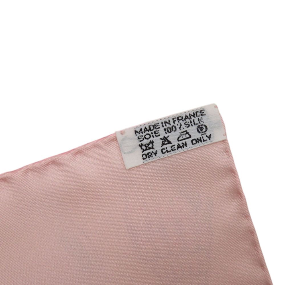 Hermes Carre 90 Parures Oceanes Sea Silk Pink Scarf White — view 4