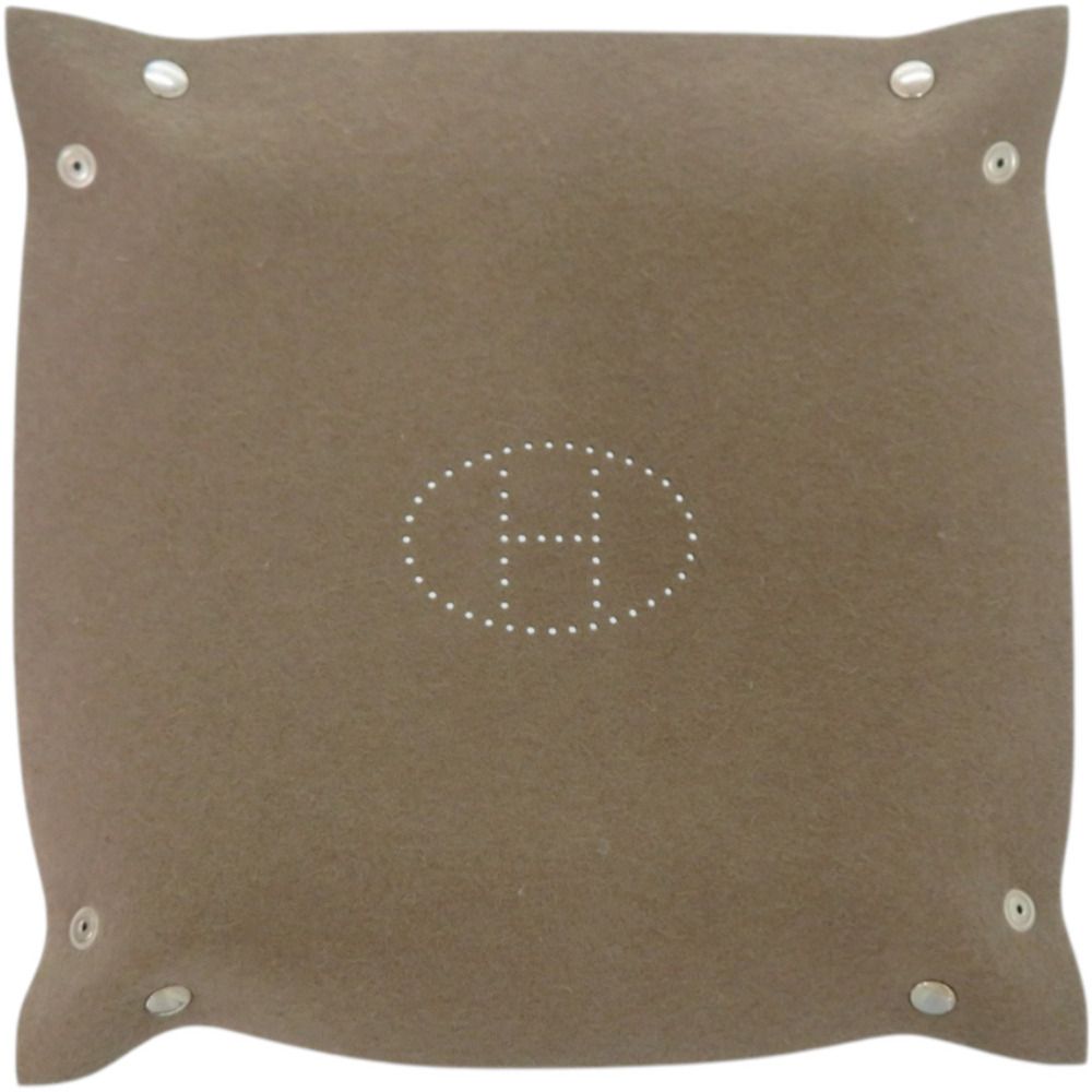 Hermes Tray Vidopoche Felt Etoupe Brown Shoulder Bag — view 5