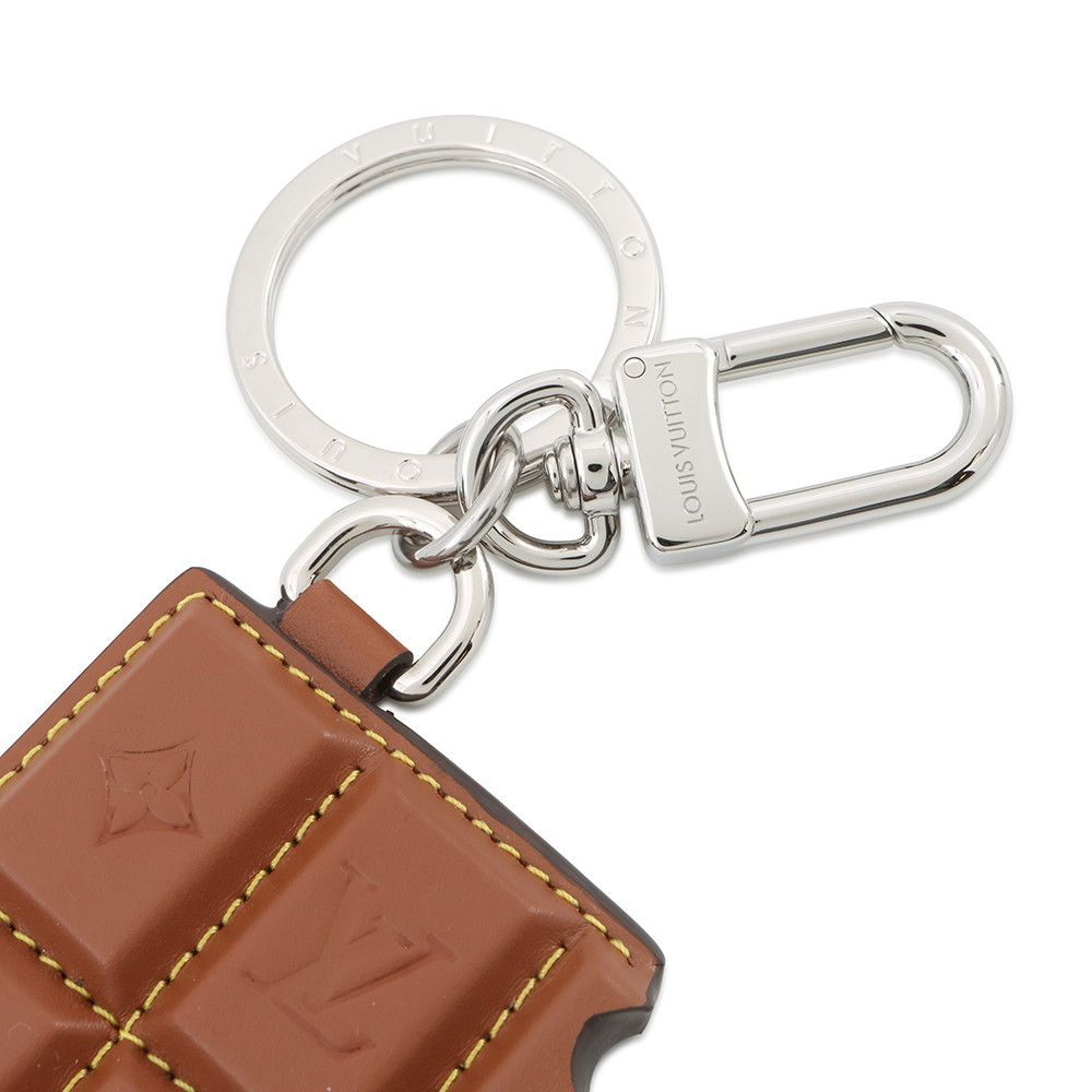 Louis Vuitton Bag Charm Monogram Leather LV Chocolate Key — view 4