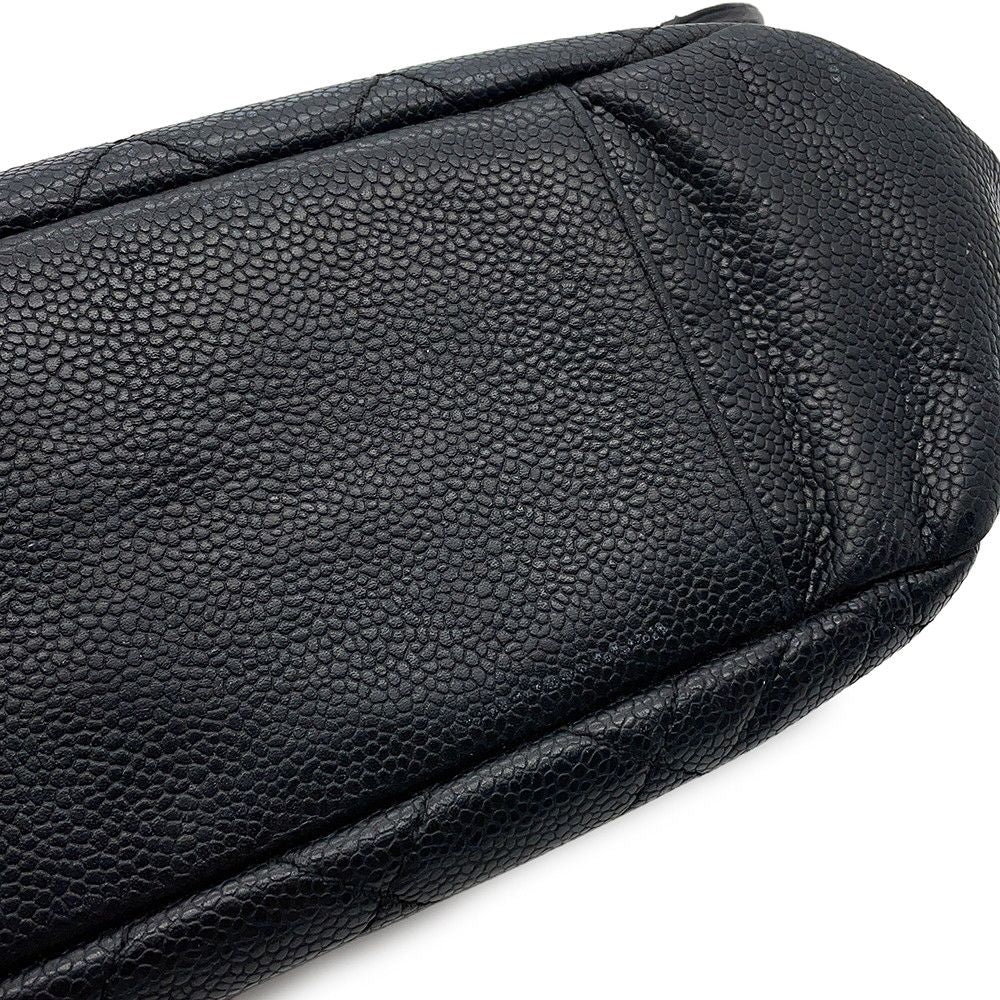 Chanel Chain Shoulder Bag Quilted CC Logo Caviar Leather — view 7