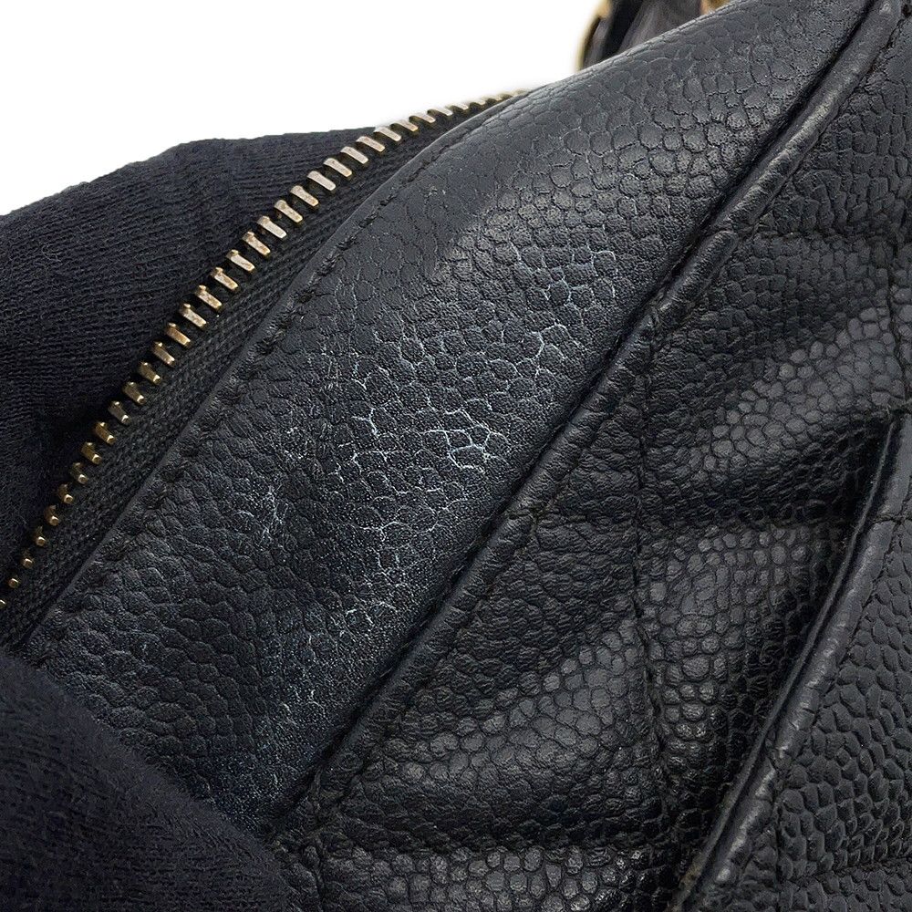 Chanel Chain Shoulder Bag Quilted CC Logo Caviar Leather — view 8