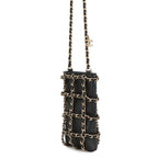 Chanel Chain Shoulder Bag Choco Bar Phone Case Lambskin Black — view 2