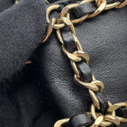 Chanel Chain Shoulder Bag Choco Bar Phone Case Lambskin Black — view 7